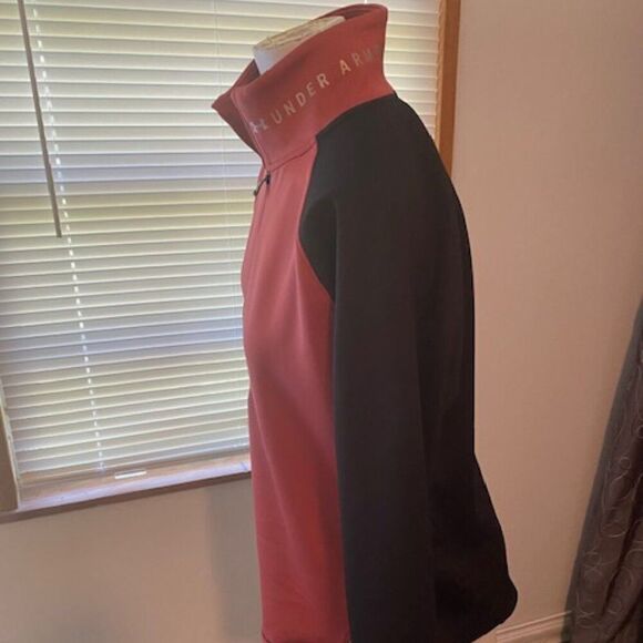 Under Armor Cold Gear Black/Orange 1/2 Zip Color Block sweatshirt, size XL - Picture 3 of 6